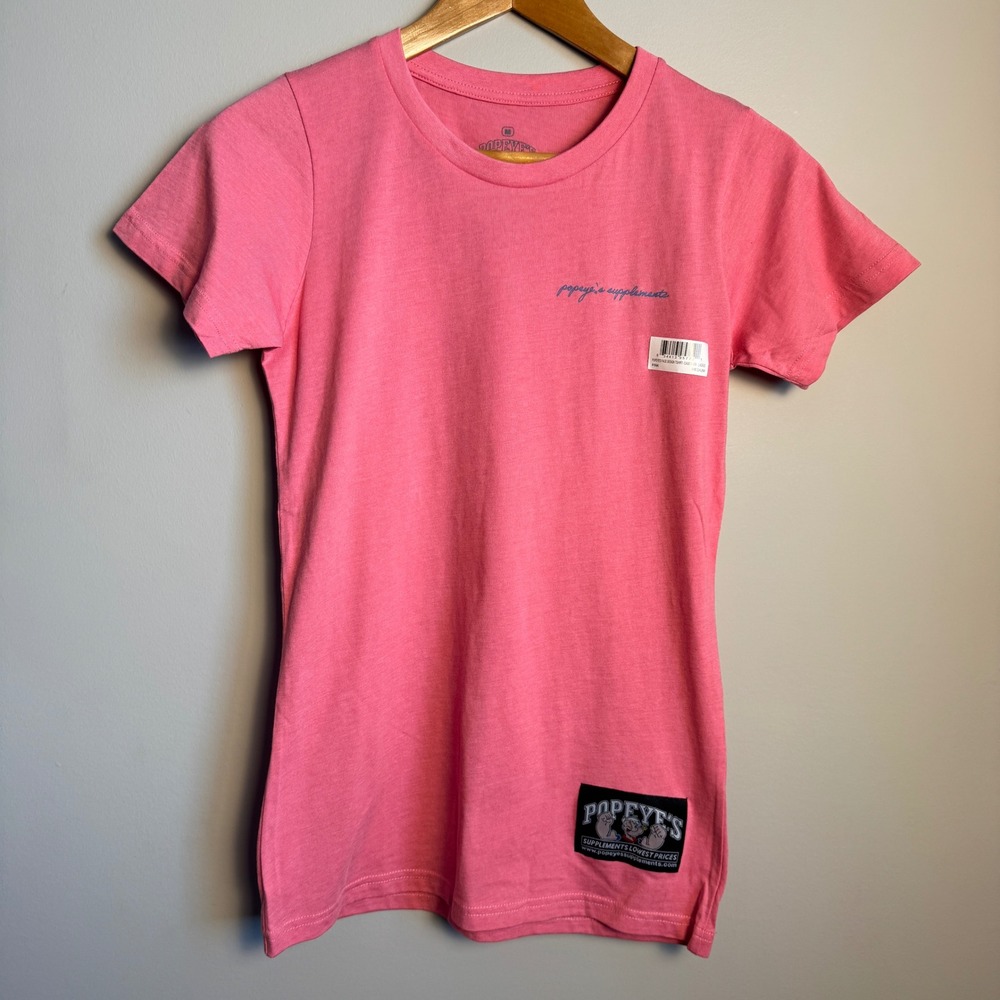 Popeyes Supplements‎ Pink Graphic T-Shirt Womens Medium Popeye Athleisure Active